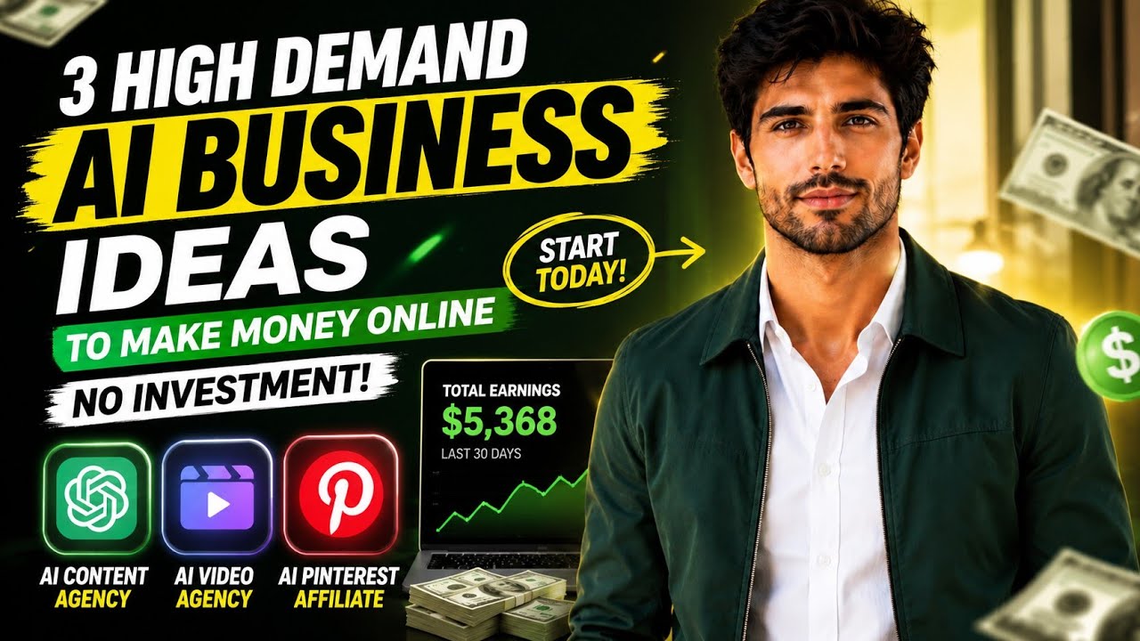 High Demand AI Business Ideas to Make Money Online (Without Investment) 2026