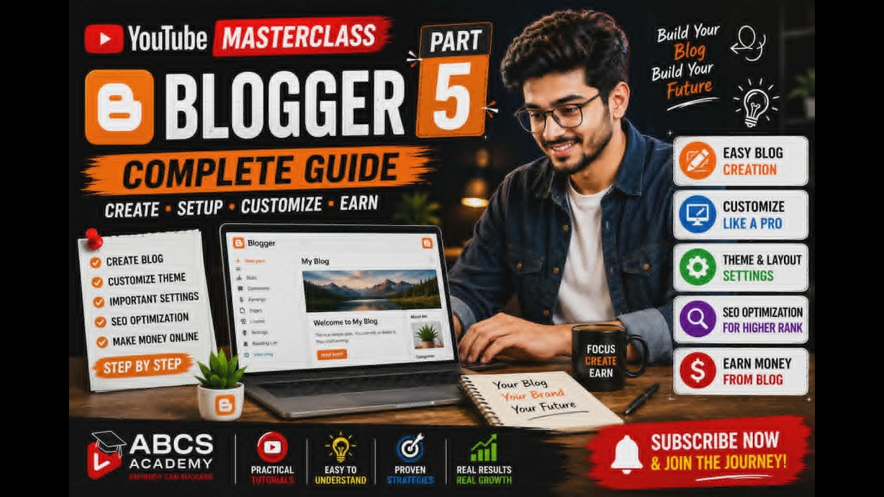 Blogger Tutorial Bangla 2026 | Create a Professional Blog Website | ABCS Academy