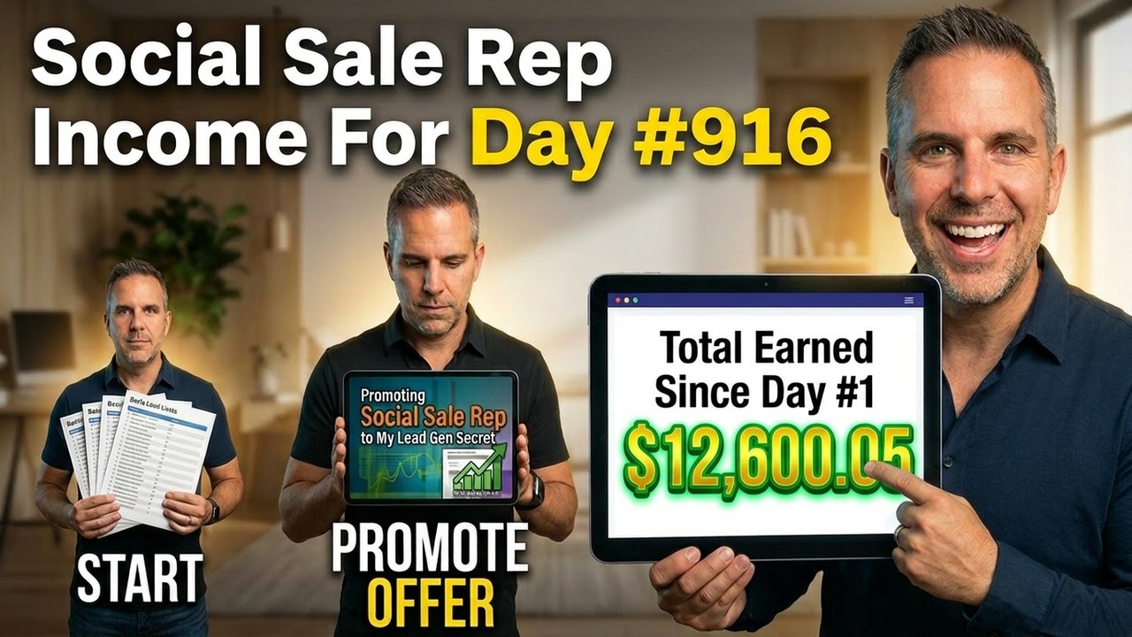 HOW MUCH I Made on Day 916 Promoting Clickbank's SOCIAL SALE REP offer!
